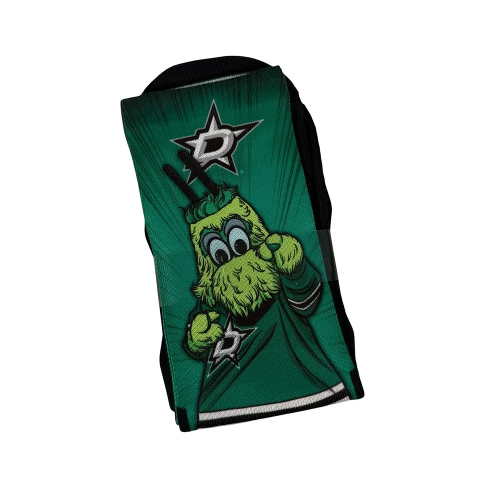 Rock Em NHL Dallas Stars Victor E Green Mascot Pump Up Crew Socks L/XL NEW